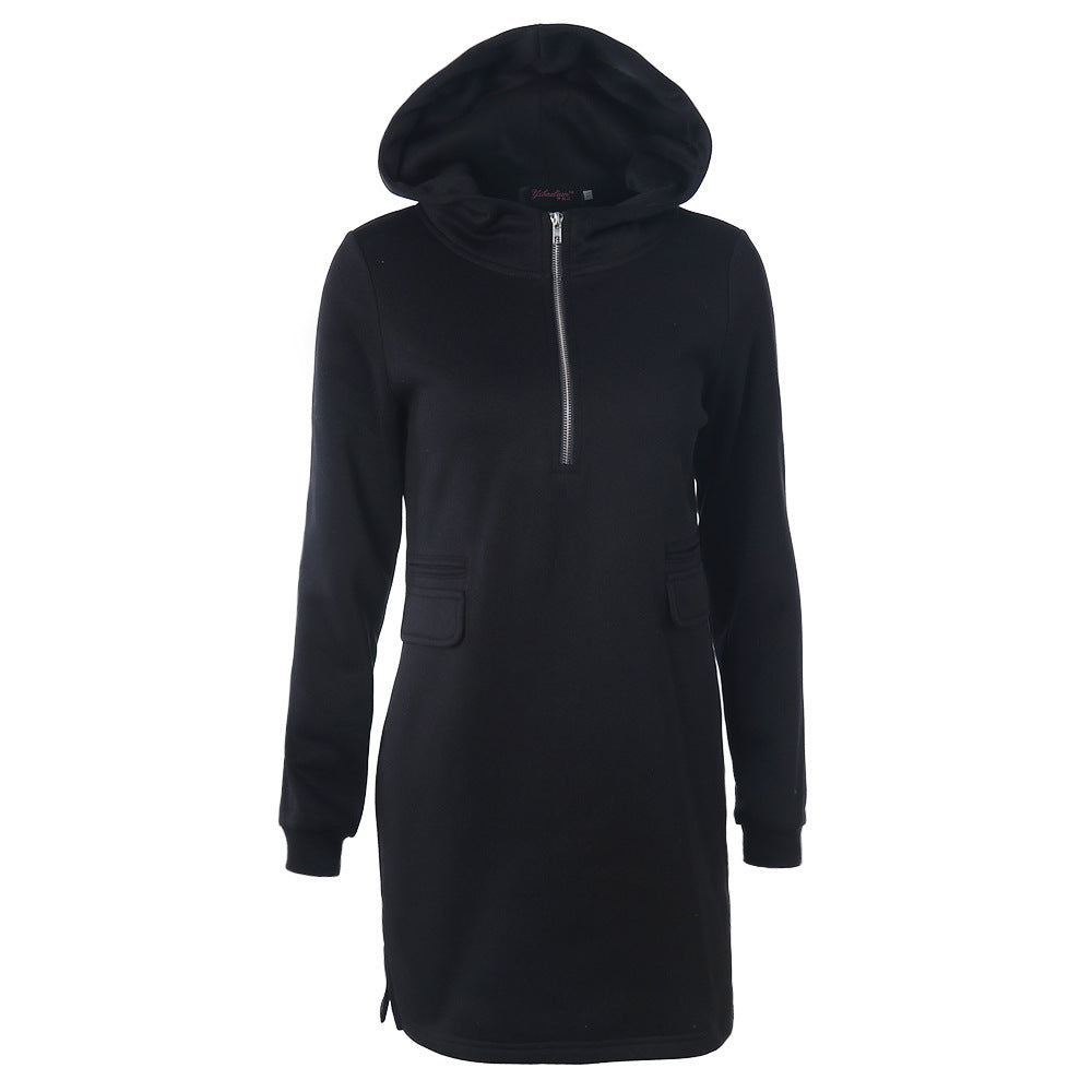 Robe sweat à capuche et zippée pour femmes Chic und Stil