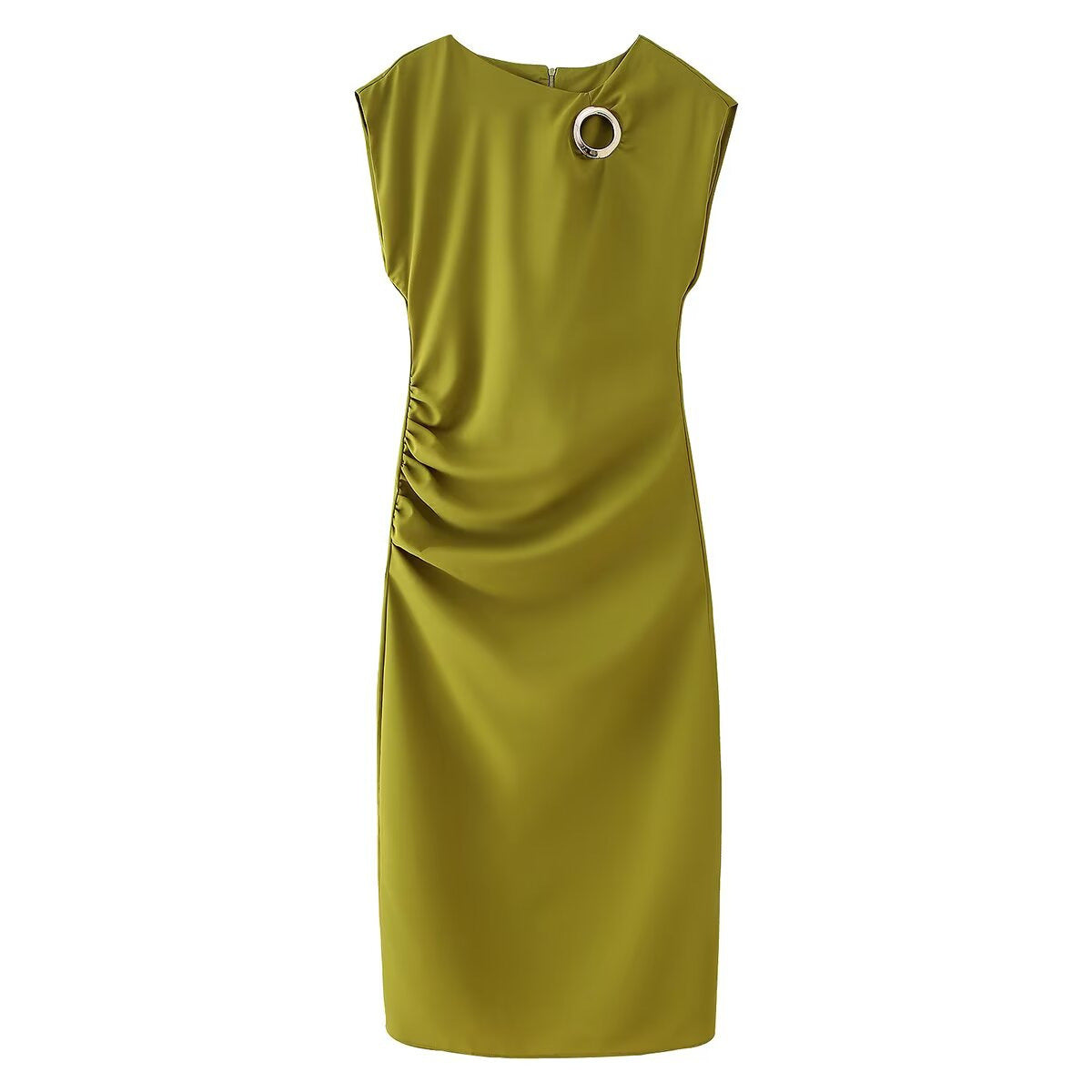 Robe en jersey élégante pour femmes avec volants détaillés et élément de bijou raffiné Chic und Stil