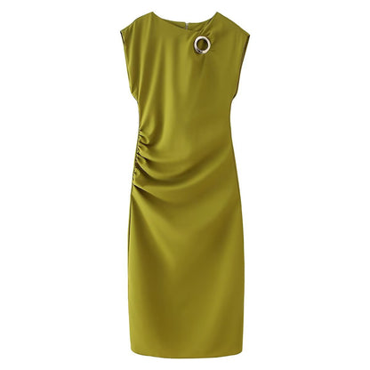 Robe en jersey élégante pour femmes avec volants détaillés et élément de bijou raffiné Chic und Stil