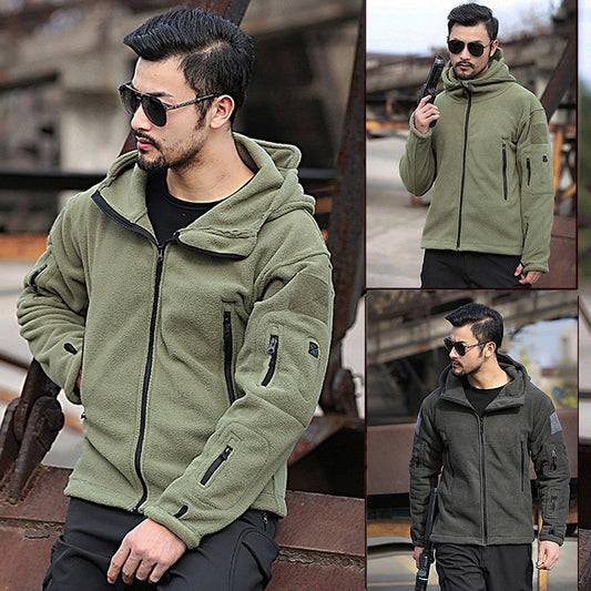 Veste en polaire pour hommes avec plusieurs poches et col de capuche ajustable Chic und Stil
