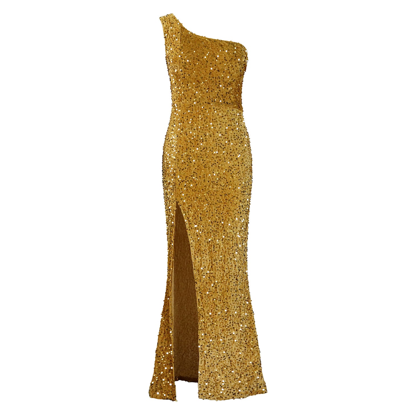 Robe de soirée scintillante pour femmes avec décolleté asymétrique Chic und Stil