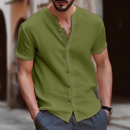 Chemise à manches courtes structurée pour hommes avec boutons Chic und Stil