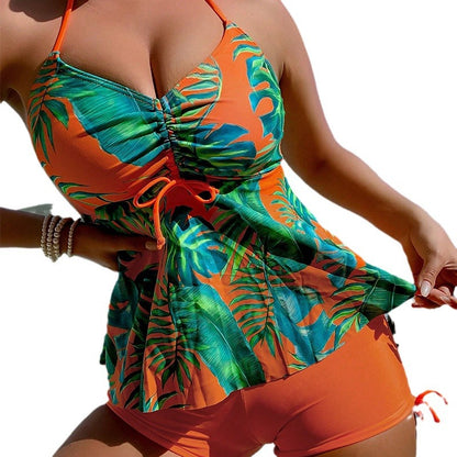 Dames Haut de maillot de bain imprimé tropical et bas taille haute Chic und Stil