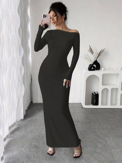 Robe longue élégante à manches longues pour dames avec motif floral Chic und Stil