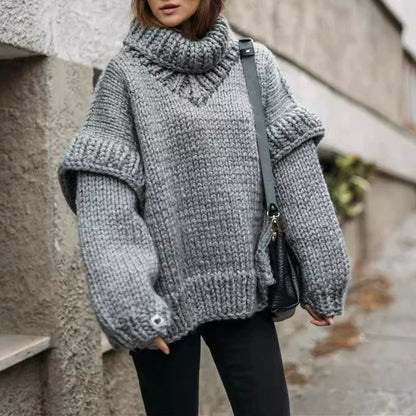 Dames Gros Tricot Pull Chic und Stil