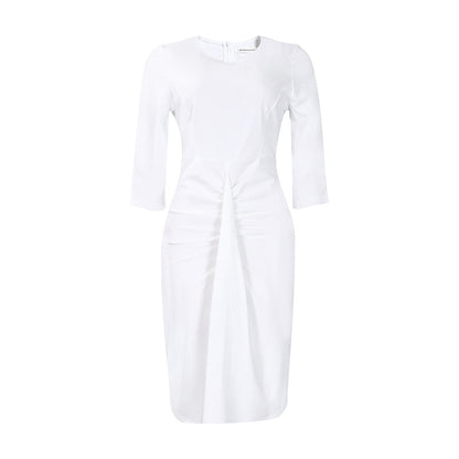 Robe ajustée pour femmes avec plis et manches 3/4 Chic und Stil