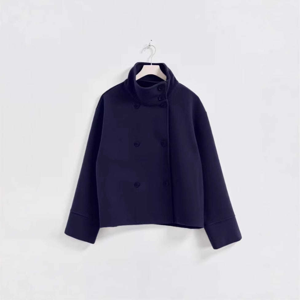 Cropped jacket for women with high collar and double breasted Chic und Stil