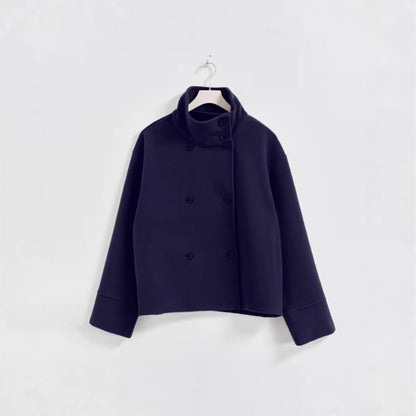 Cropped jacket for women with high collar and double breasted Chic und Stil