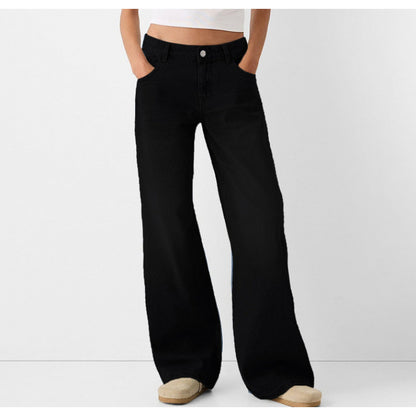 Loose-fitting high-waisted denim pants for women with classic pockets Chic and Style