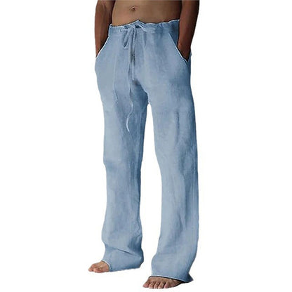 Casual linen pants for men with adjustable waist and side pockets Chic and Style