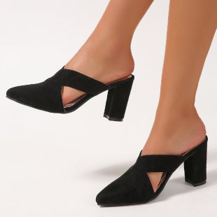 Mules pour femmes avec bande croisée élégante et talon bloc confortable Chic und Stil