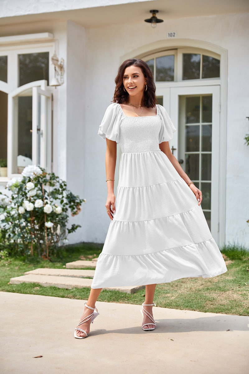 Robe maxi femme avec des manches légèrement volumineuses Chic und Stil