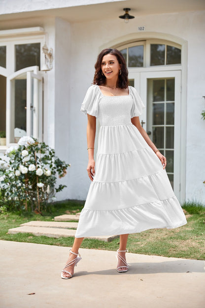 Robe maxi femme avec des manches légèrement volumineuses Chic und Stil
