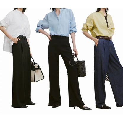 Chemisier léger froissé à boutons pour femmes Chic und Stil