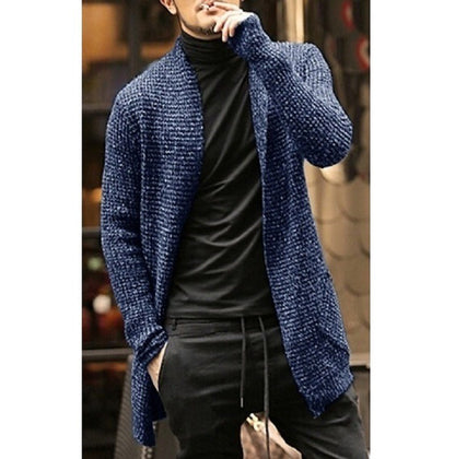 Men's knitted jacket with open design and textured pattern Chic and Style
