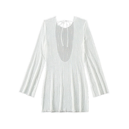 Robe de couverture en maillot de bain structuré transparent Chic und Stil pour femmes