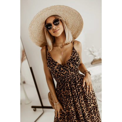 Robe maxi léopard élégant pour femmes Chic und Stil