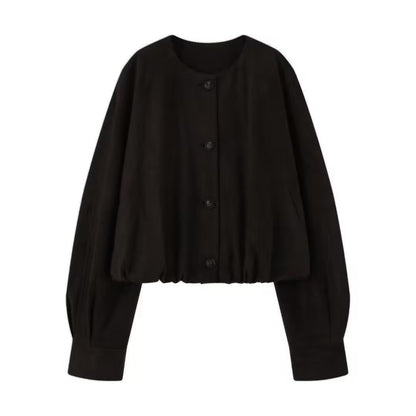 Dames Doublure en Suède Douce avec Traitement Élégant des Boutons Chic und Stil