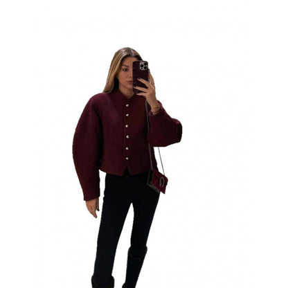 Dames cardigan intemporel avec des boutons élégants et des manches volumineuses Chic und Stil