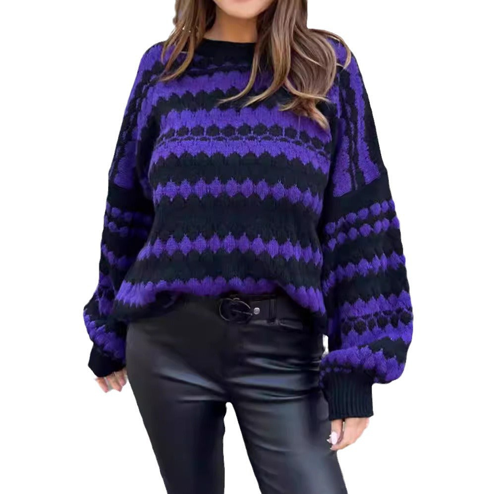 Pull en tricot confortable pour femmes avec un motif de torsades moderne et des accents graphiques Chic und Stil