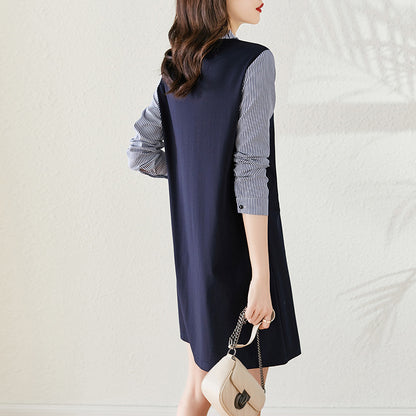 Robe décontractée à manches rayées pour femmes Chic und Stil