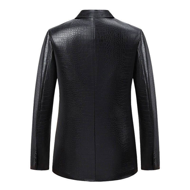 Dames Élégante Veste en Similicuir avec Design Texturé Chic und Stil