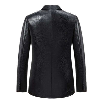 Dames Élégante Veste en Similicuir avec Design Texturé Chic und Stil