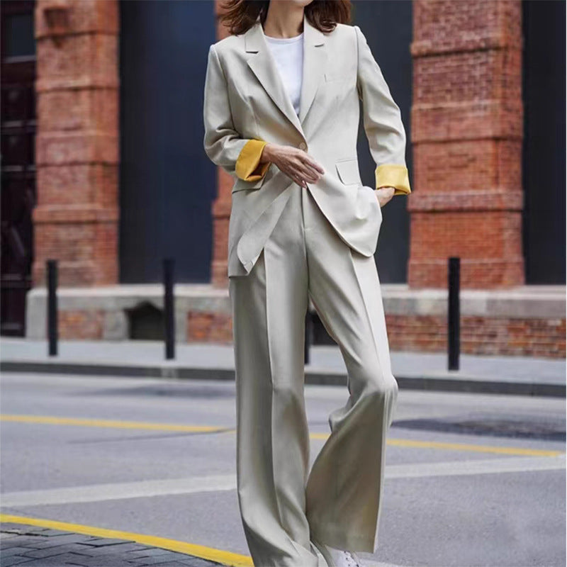 Tailored wide-leg blazer and pants set for women Chic and Style