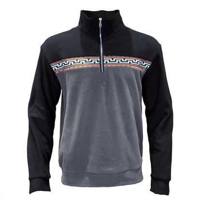 Men's fleece pullover with stylish high neck and contrasting pattern Chic und Stil