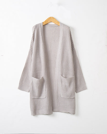 Cardigan en tricot décontracté pour femmes avec poches et coupe ouverte Chic und Stil