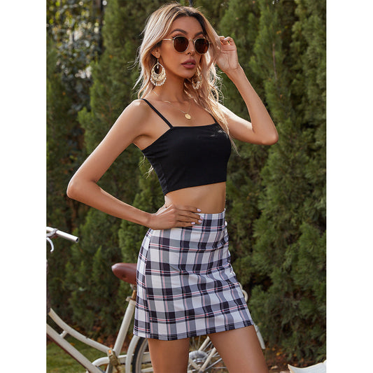 Jupe mini pour femmes avec un motif à carreaux classique et une taille élastique Chic und Stil