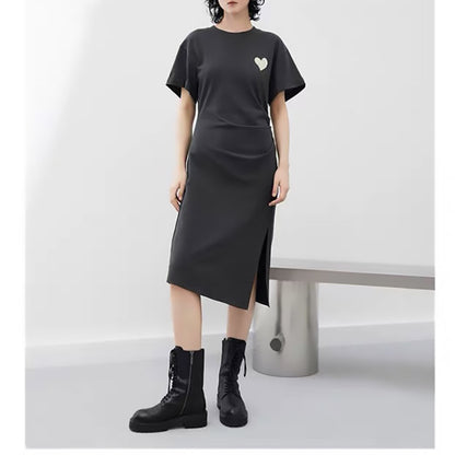 Robe T-shirt midi décontractée pour femmes Chic und Stil