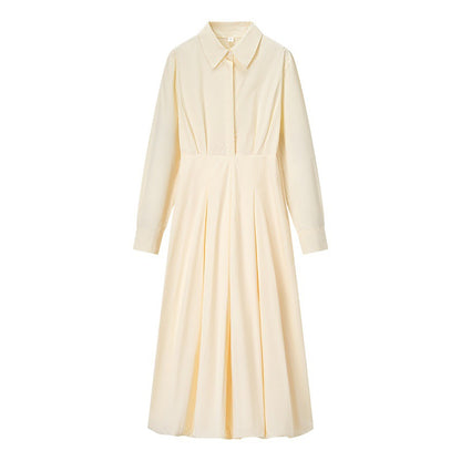 Robe chemise élégante pour femmes avec des plis tendance et des manches longues Chic und Stil