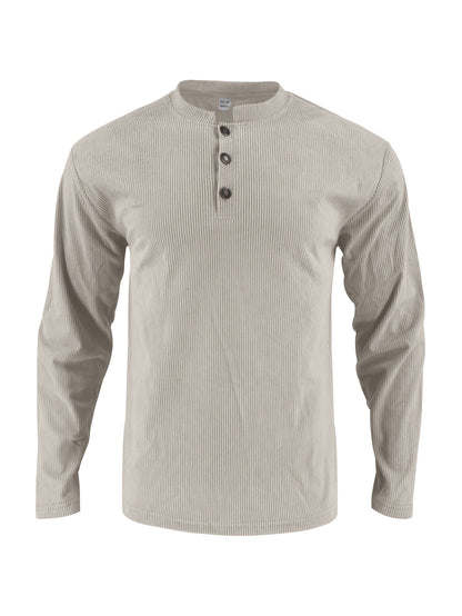 Chemise à manches longues pour hommes avec patte de boutonnage confortable et design texturé Chic und Stil