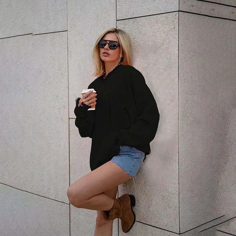 Pull en tricot oversized pour femmes Chic und Stil