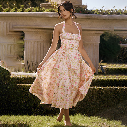 Robe midi A-ligne imprimé floral Chic und Stil femmes