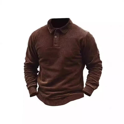 Chemise polo en corduroy pour hommes avec patte de boutonnage et col classique Chic und Stil