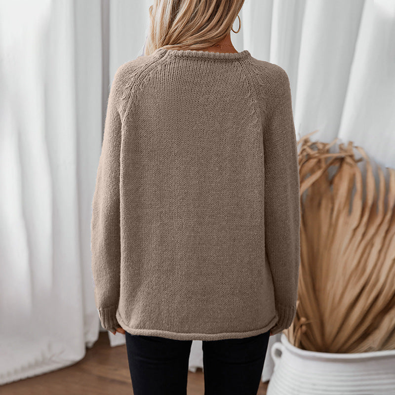 Pull en tricot confortable pour femmes avec une coupe ample et un col rond Chic und Stil
