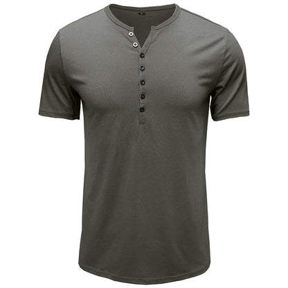 T-shirt Henley à manches courtes pour hommes Chic und Stil