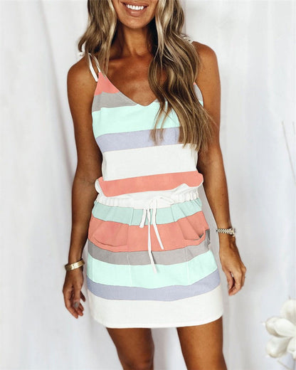 Robe d'été décontractée pour femmes avec design de taille crayon et poches pratiques Chic und Stil