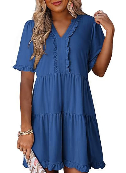 Robe de loisirs femme avec détails volants Chic und Stil