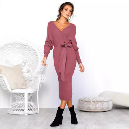 Robes enveloppantes élégantes pour femmes avec décolleté en V profond et ceinture de taille Chic und Stil