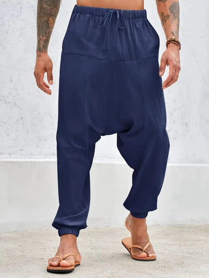 Casual harem pants for men with elastic waist and side pockets Chic and Style