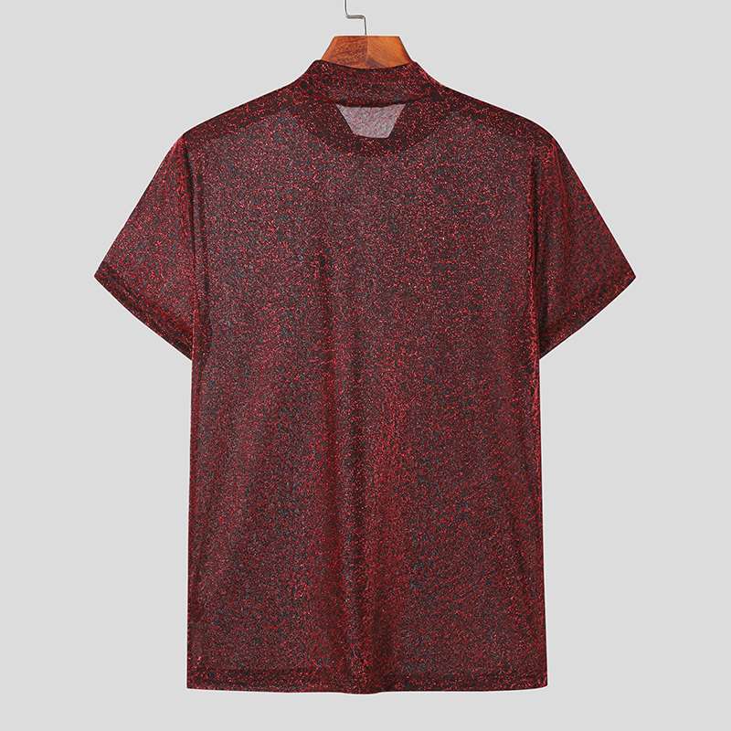 T-shirt pour hommes à manches courtes avec un design moderne paillettes et une coupe tendance Chic und Stil