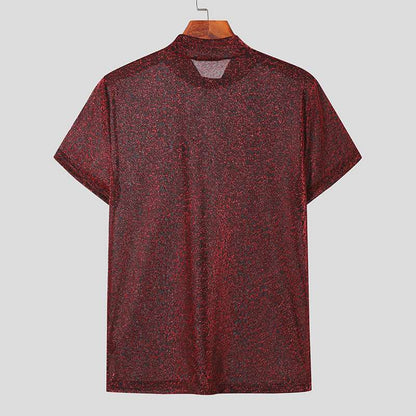 T-shirt pour hommes à manches courtes avec un design moderne paillettes et une coupe tendance Chic und Stil
