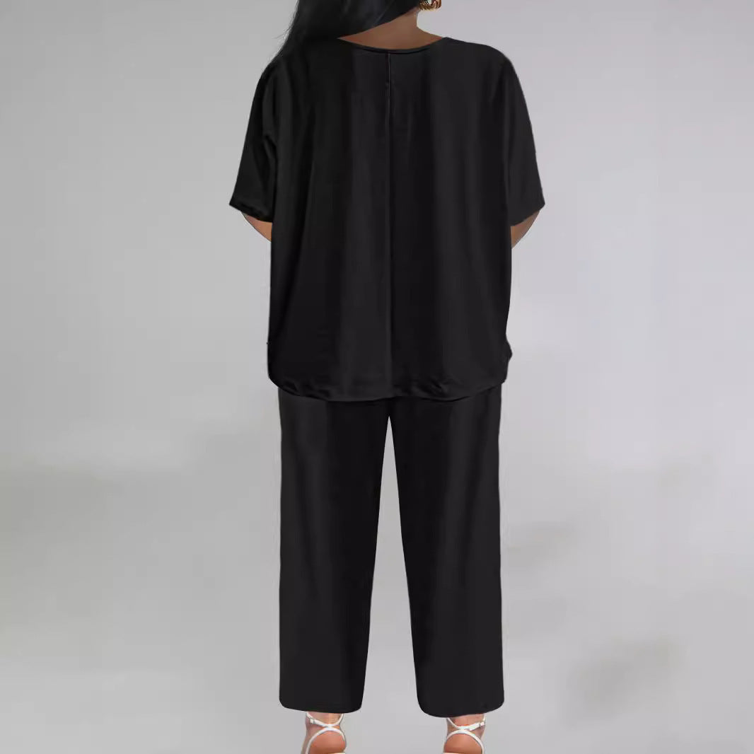 Dames Détente Ajustée Deux-Pièces Ensemble de Loungewear Chic und Stil