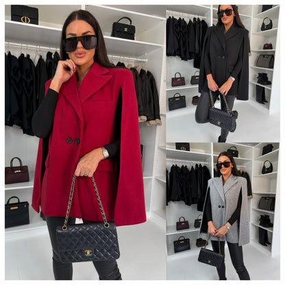 Women blazer cape double-breasted Chic and Style