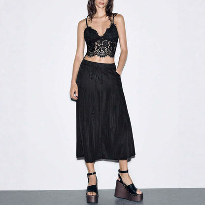 Loose jersey pants for women with a tie belt and practical pockets Chic and Style