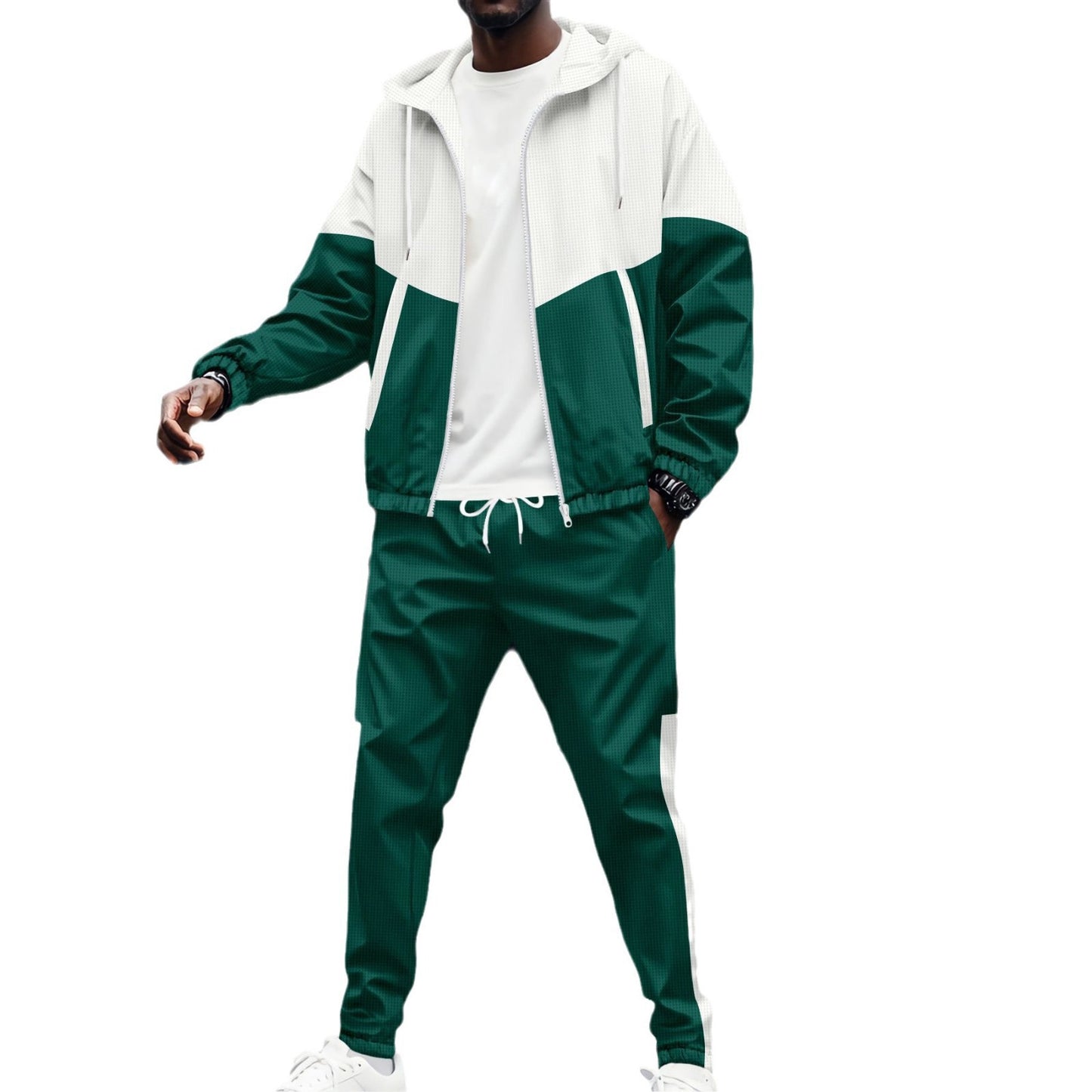 Costume de sport pour hommes avec un design moderne à blocs de couleur et des matériaux respirants Chic und Stil