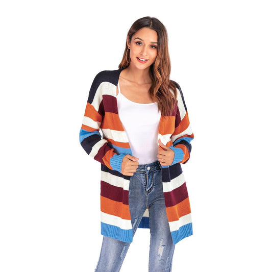 Dames cardigan décontracté rayé Chic und Stil